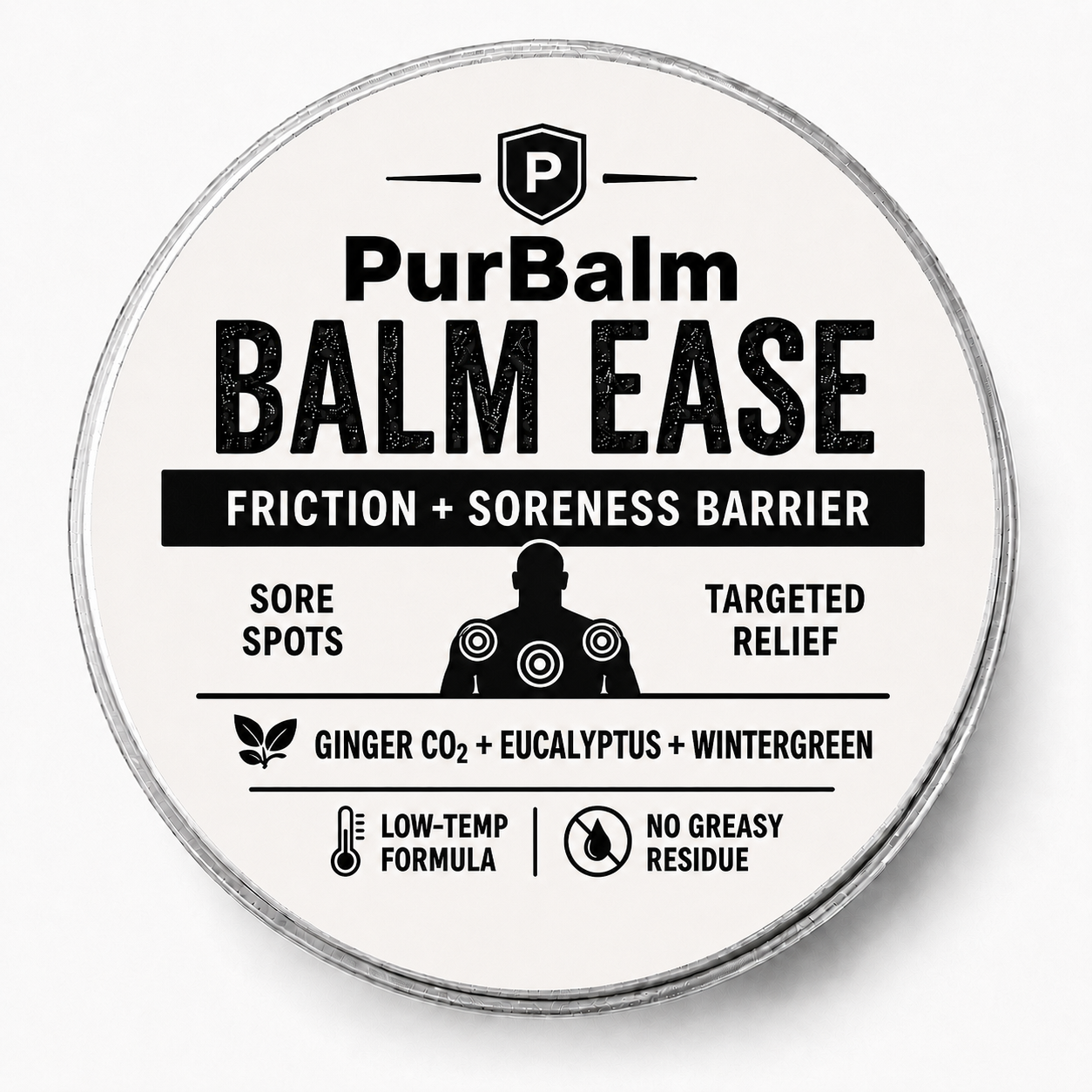 Balm Ease muscle and joint pain relief balm in tin and jar