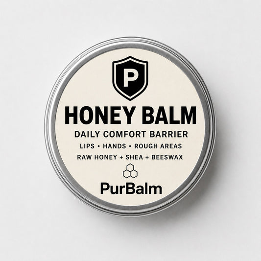 Honey Balm moisturizing balm with raw honey in tin and jar