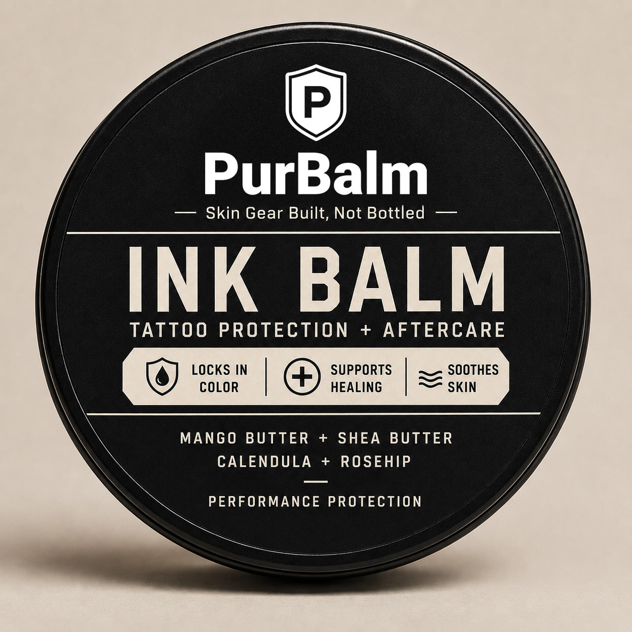 Ink Balm tattoo healing and aftercare balm in tin and jar