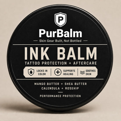 Ink Balm tattoo healing and aftercare balm in tin and jar