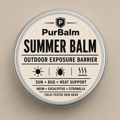 Summer Balm combined sun and insect protection in tin and jar