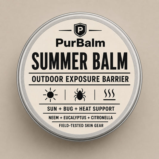 Summer Balm combined sun and insect protection in tin and jar